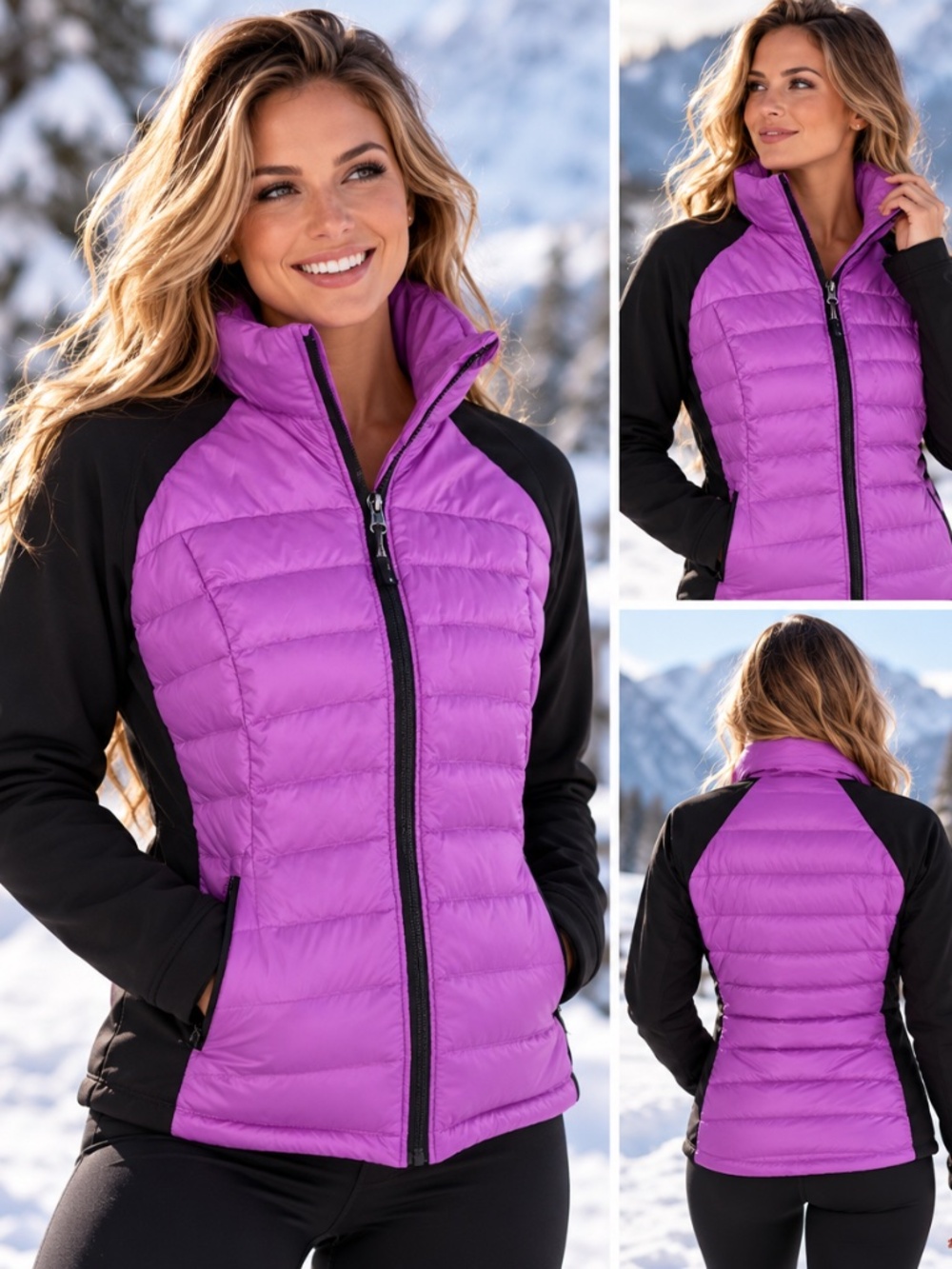 32 Degrees Women's Purple and Black Jacket XL